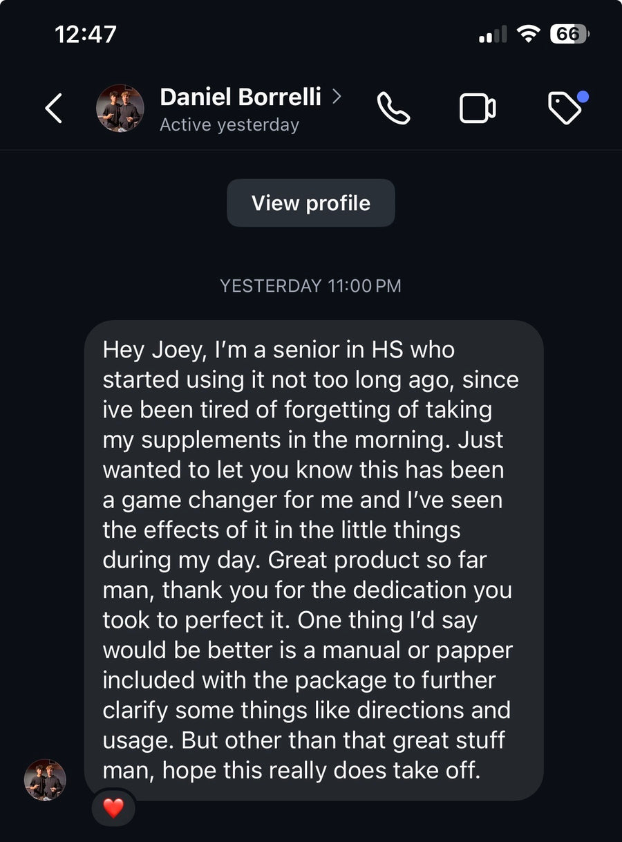 Instagram message from Daniel Borrelli