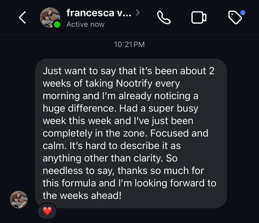 Instagram message from Francesca